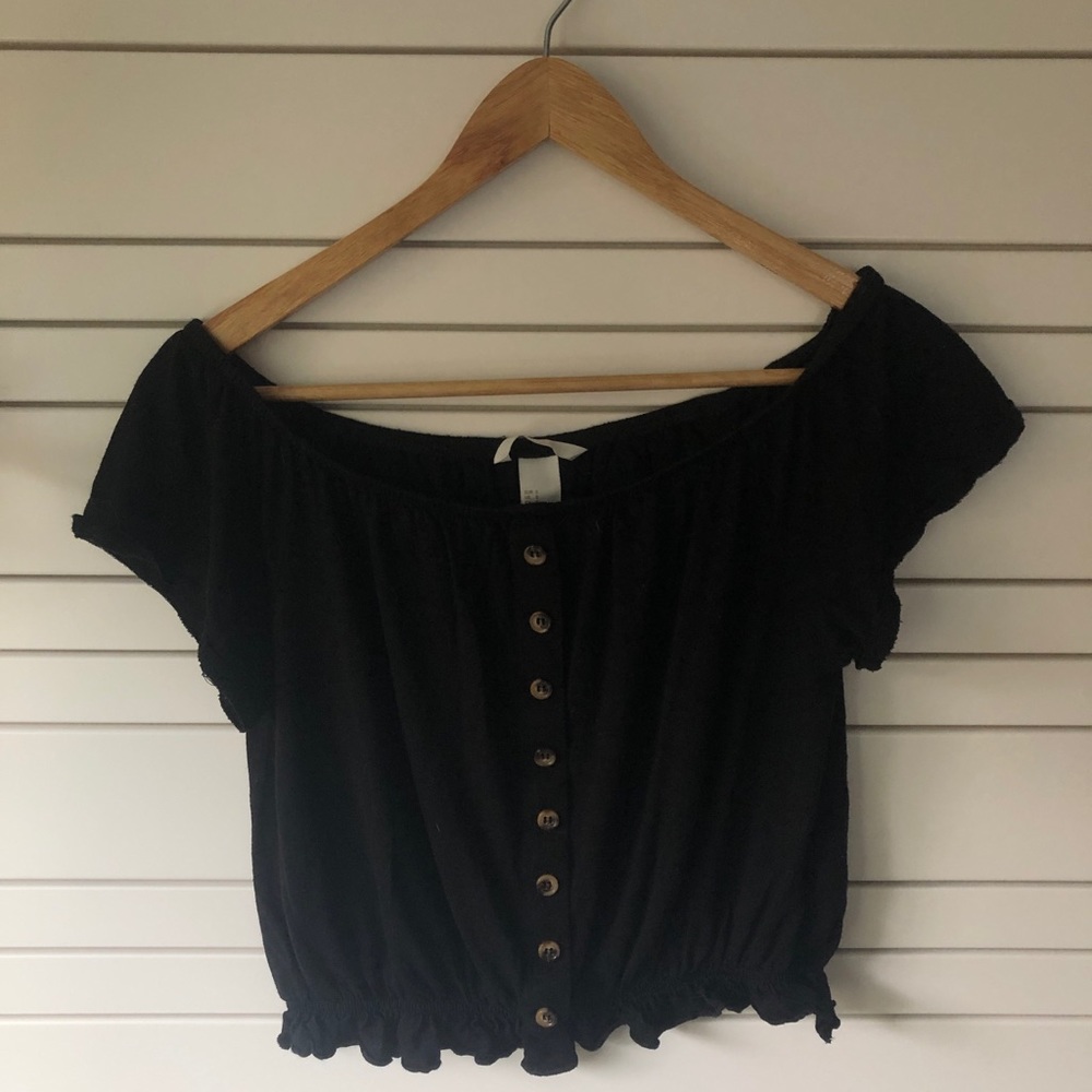 Off Shoulder button down blouse